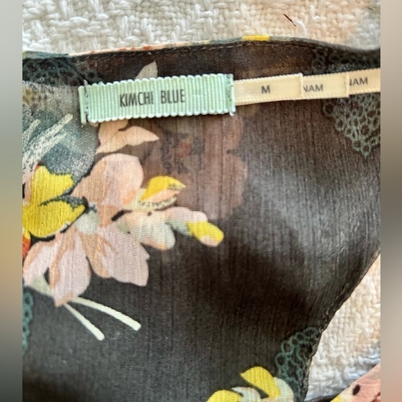 Kimchi Blue Top Tank Grey with Pink Cream Floral Overlay Urban Outfitters Medium - Picture 14 of 16